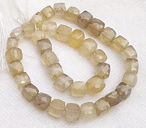 13 inch Strand of Natural gem Gray Moonstone, 5-6mm Box Faceted Beads for DIY Jewelry Making. | Beads_03944