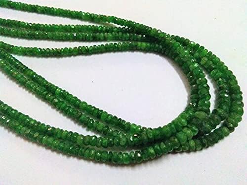 Natural Tsavorite 3 to 5mm Faceted rondelle Beads, Tsavorite Faceted rondelle Beads 16 Inches