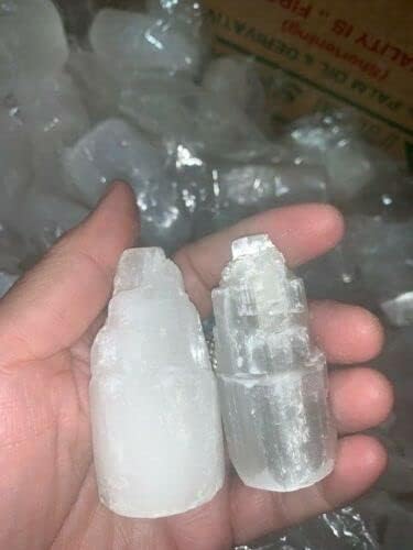 ZnranyiiXY Bulk Selenite Lot of 20 Pieces - Rough Towers with Imperfections See Pictures