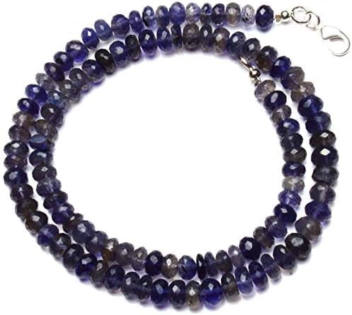 Hand_Crafted 26 Inch Natural Iolite 6-7 mm rondelle Faceted Beads for Jewelry Making - YO-NECK-21316