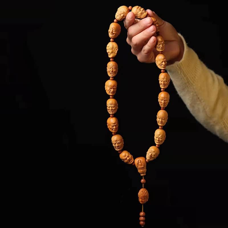 檀香十八罗汉珠车挂挂件汽车吊坠 规格2.0×20颗挂饰车后视镜(檀香十八罗汉珠车挂)