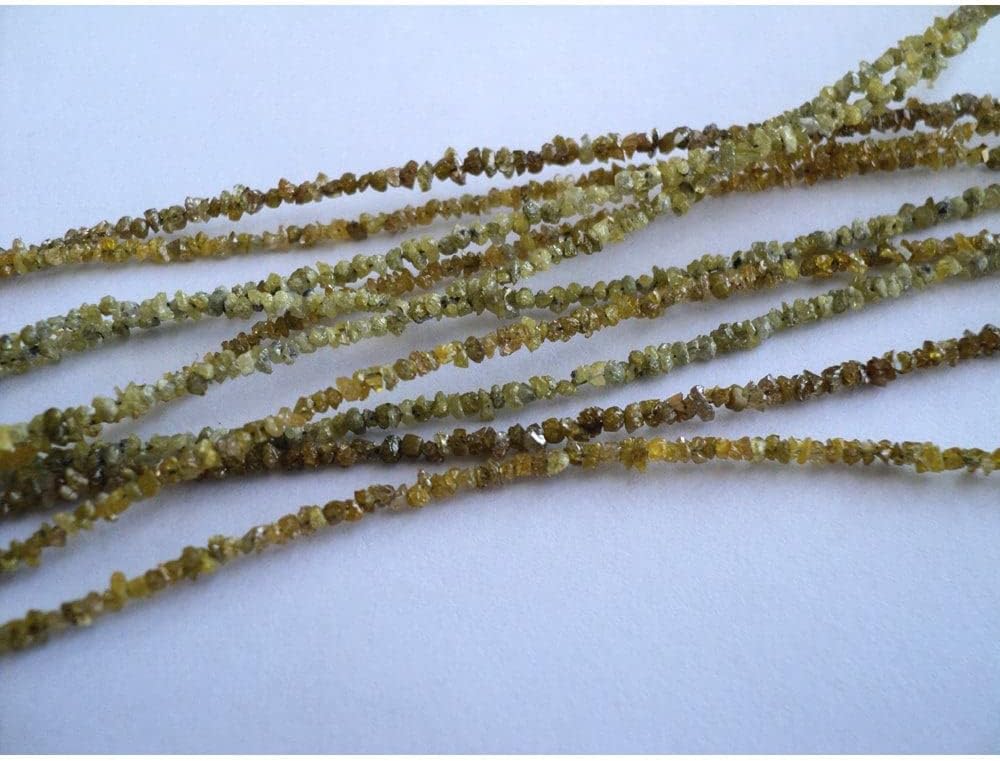 2mm Yellow Rough Diamonds, Yellow Raw Diamond Beads, Yellow Diamonds Beads, Yellow Raw Uncut Diamond Bead For Jewelry (4IN To 16IN Options), 2 MM