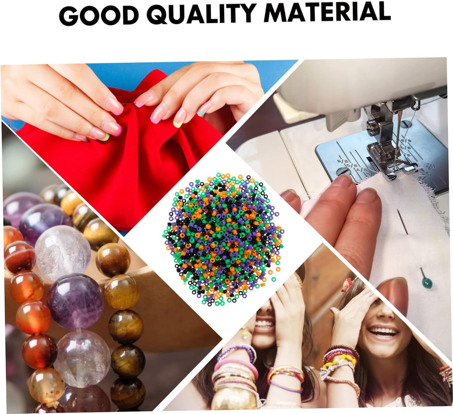 STOBOK 6pcs Plastic Beads for Halloween DIY Crafting Decorative Beads for Jewelry Making Smooth Spacer Approx