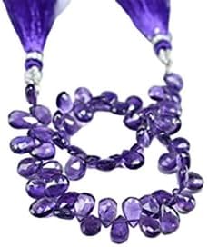 8 inch Strand of gem African Amethyst 4x6-5x7mm pear Faceted Beads for DIY Jewelry Making. African Amethyst Beads Strand CHIK-STNRD-39818