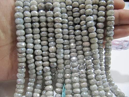 13 inch Strand of Natural gem Mystic Coated Aquamarine, 8mm rondelle Faceted Beads for DIY Jewelry Making. | Beads_05724
