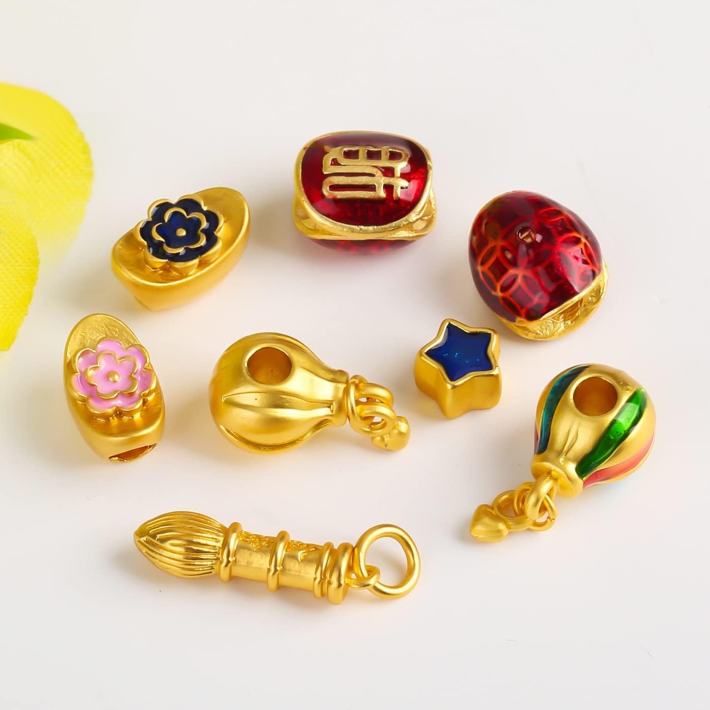 Gold Spacer Beads Wenchang Pen Sand Pendant DIY Accessories String Necklace Jewelry