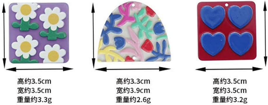 SIDUFHAOPKLL Colourful Geometric Clashing Love Flower Studs DIY Earrings Handcrafted Material Kit(Black)