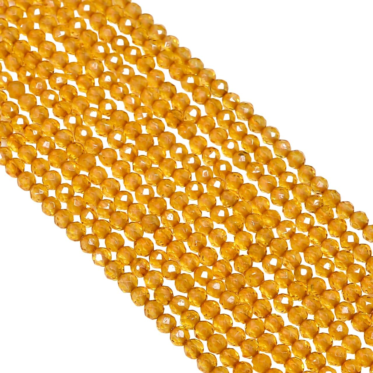 Shampion Sapphire Quartz Stone Round Shape Faceted Beads 3X3mm 100 Strand 13