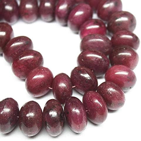 1 Strand Ruby rondelle Smooth 16'' Long Strand Gemstone Beads, Jewelry Supplies for Jewelry Making, Bulk Beads, for Meditation Jewellery for Reiki Healing Mystic Gemstone Size 11mm to 16mm