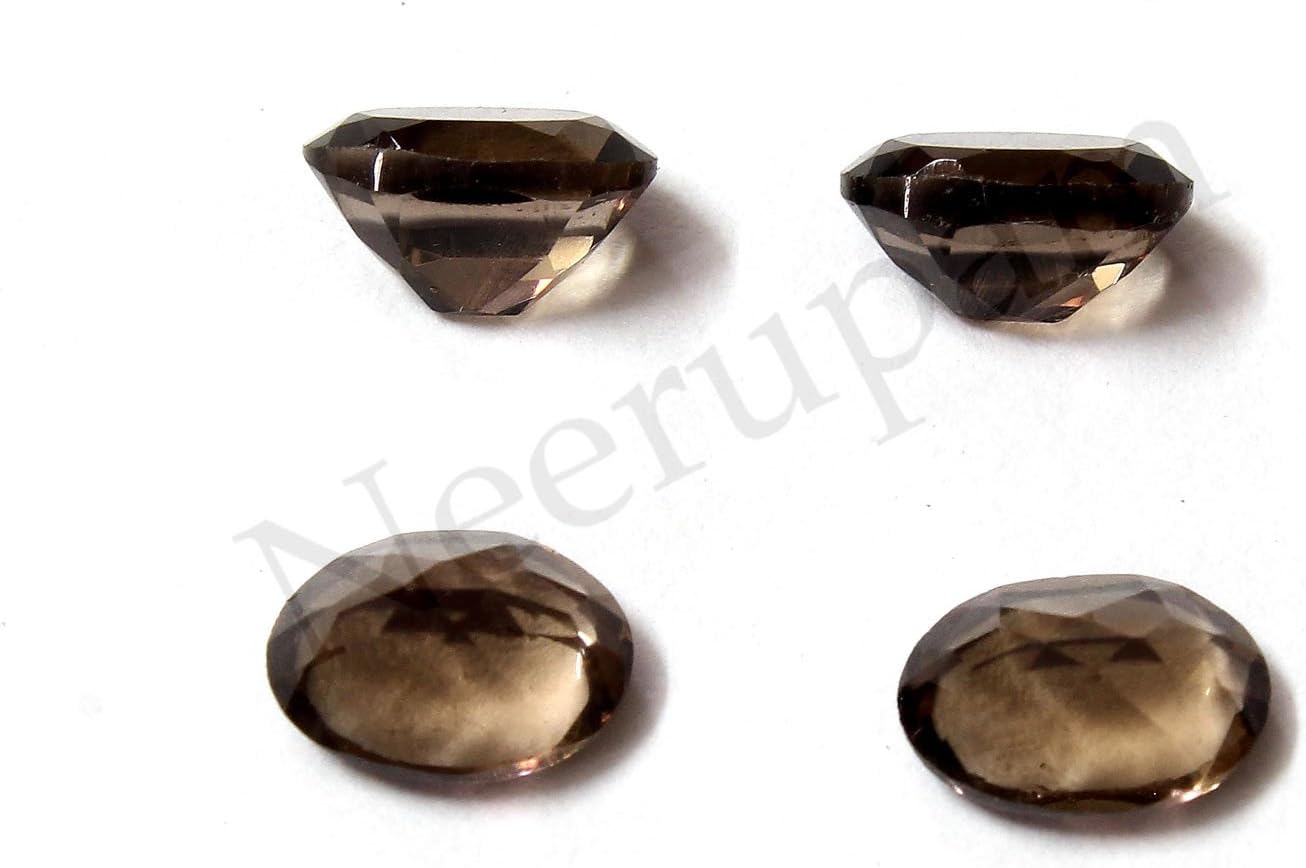 Neerupam Collection Grey Color Natural Brazilian Smoky Quartz AA Quality 9x7 mm Size Faceted Oval Shape Loose Gemstones