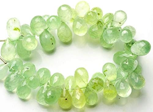Natural Multicolor Prehnite Fine Quality Faceted Big 7 * 10 to 9 * 14MM Teardrop Shape Briolettes 7