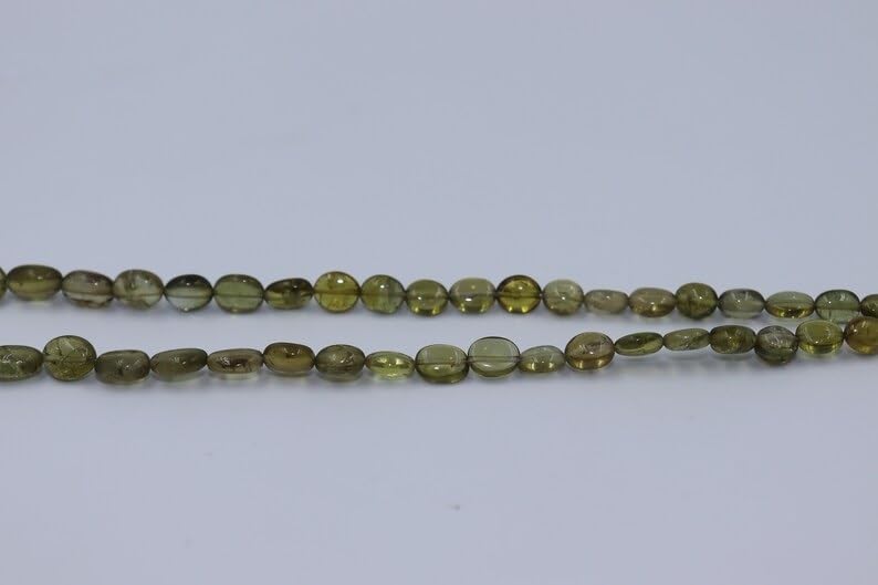 Green Tourmaline Smooth Oval Shape Beads 4 * 6-5 * 7 mm TTourmaline Beads Green Tourmaline Smooth Oval Beads Green Oval Beads for Making Jwelery