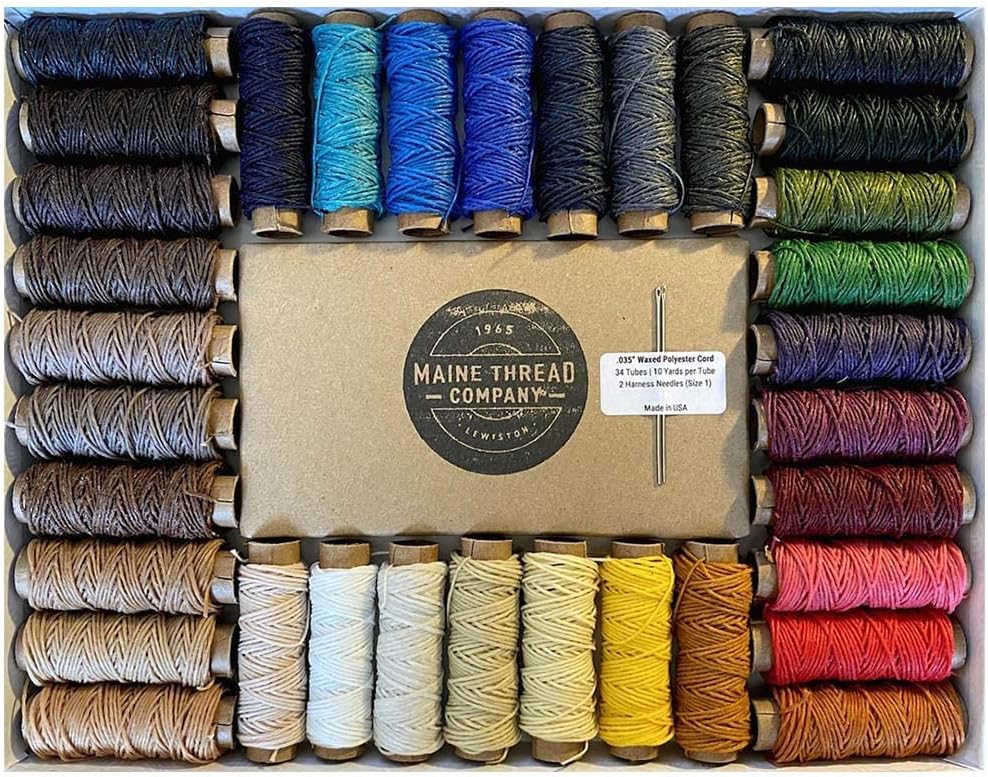 Buckleguy.com Maine Thread, Twisted Waxed Cord, 34 Color Set, .035