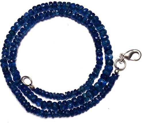 Natural Gemstone Super Quality Nepal Kyanite 4 to 6MM Faceted Rondelle Beads 17 Inch Full Strand Fine Qulaity Beads Finished Necklace
