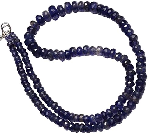 Hand_Crafted 26 Inch Natural Iolite 4-8 mm rondelle Faceted Beads for Jewelry Making YO-NECK-21318