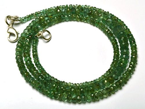 1 strand natural 19 inches stands agems natural emerald transparent faceted roundels beads necklace 2 to 6 mm