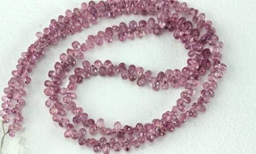 Pink Sapphire, Faceted Teardrop Briolette Natural Genuine, 2mm to 3mm x 3.4 to 5mm 15 pcs Code-HIGH-61216