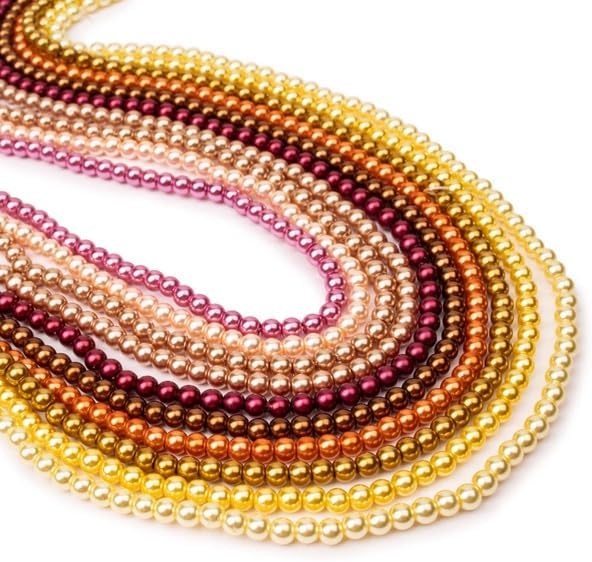 PotomacBeads 1330 Pieces Glass Potomac Pearls, Warm Tones Collection, 3mm, 10 Colors