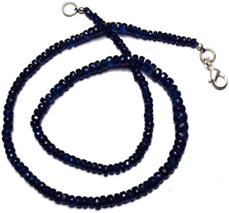 Natural Gemstone Super Quality Nepal Kyanite 4 to 5MM Faceted Rondelle Beads 16.5 Inch Full Strand Fine Qulaity Beads Finished Necklace