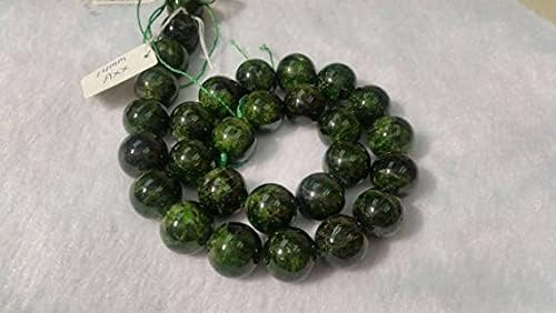 13 inch Strand of Natural gem Chrome Diopside, 10mm Round Smooth Beads for DIY Jewelry Making. | Beads_03846, As Per Photo