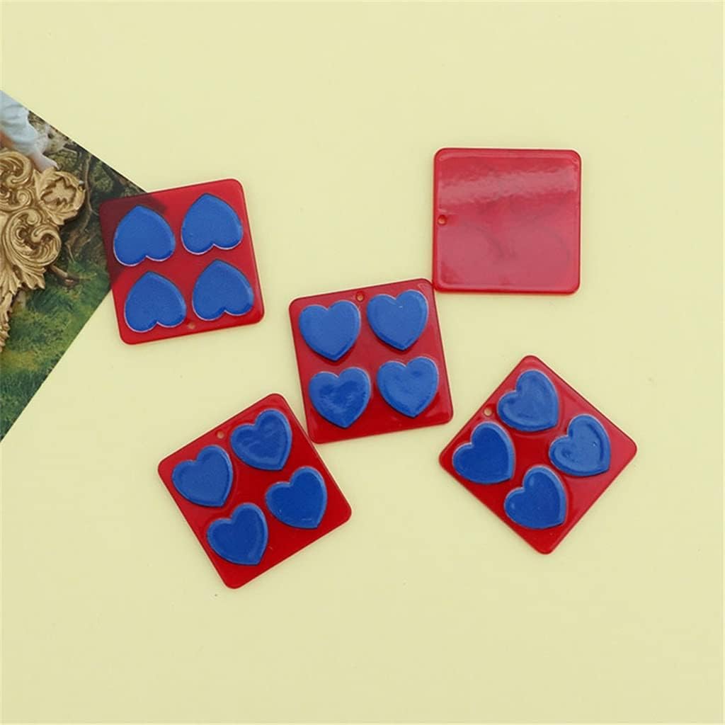 SIDUFHAOPKLL Colourful Geometric Clashing Love Flower Studs DIY Earrings Handcrafted Material Kit(E)