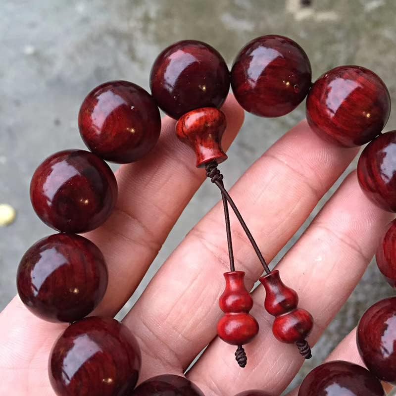 Mascot Wooden Crafts Wood Carving Art Wood Decoration Artwork 小叶紫檀1.8X13佛珠手串手链念珠颗颗圆润 高油密 酒红玻璃质感(小叶紫檀1.8 * 1.3手串)