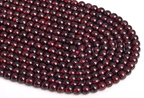 13 inch Strand of Natural gem Garnet, 3-4 mm Round Smooth Beads for DIY Jewelry Making. | Beads_03288