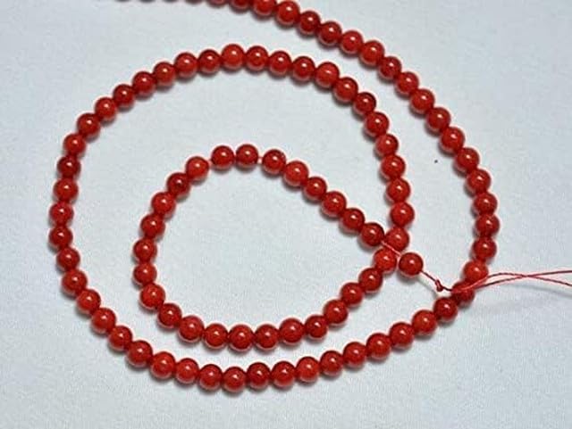 Red Coral Smooth Beads, Natural Gemstone Smooth Round Beads, 3mm Beads, 16.5 Inches lot of 10 Strands CHIK-STRD-95874