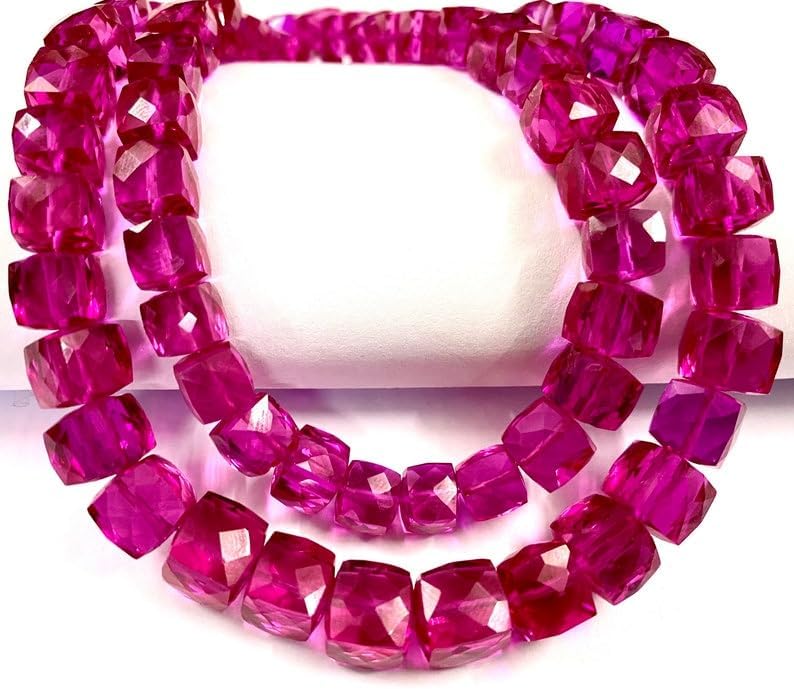 Natural PINK SPINEL ONION faceted Beads 7x8-7x8mm 18 inch long string jewelry making gemstone beads for necklace bracelet