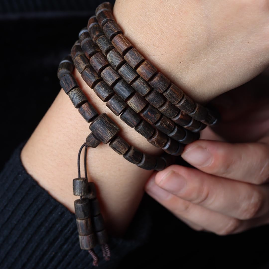 Vietnam Nha Trang Purple Agarwood Old Material Barrel Beads 7 * 8mm*108 Pieces Fully Oily Paste-Like Floral Scent Sinkable Grade