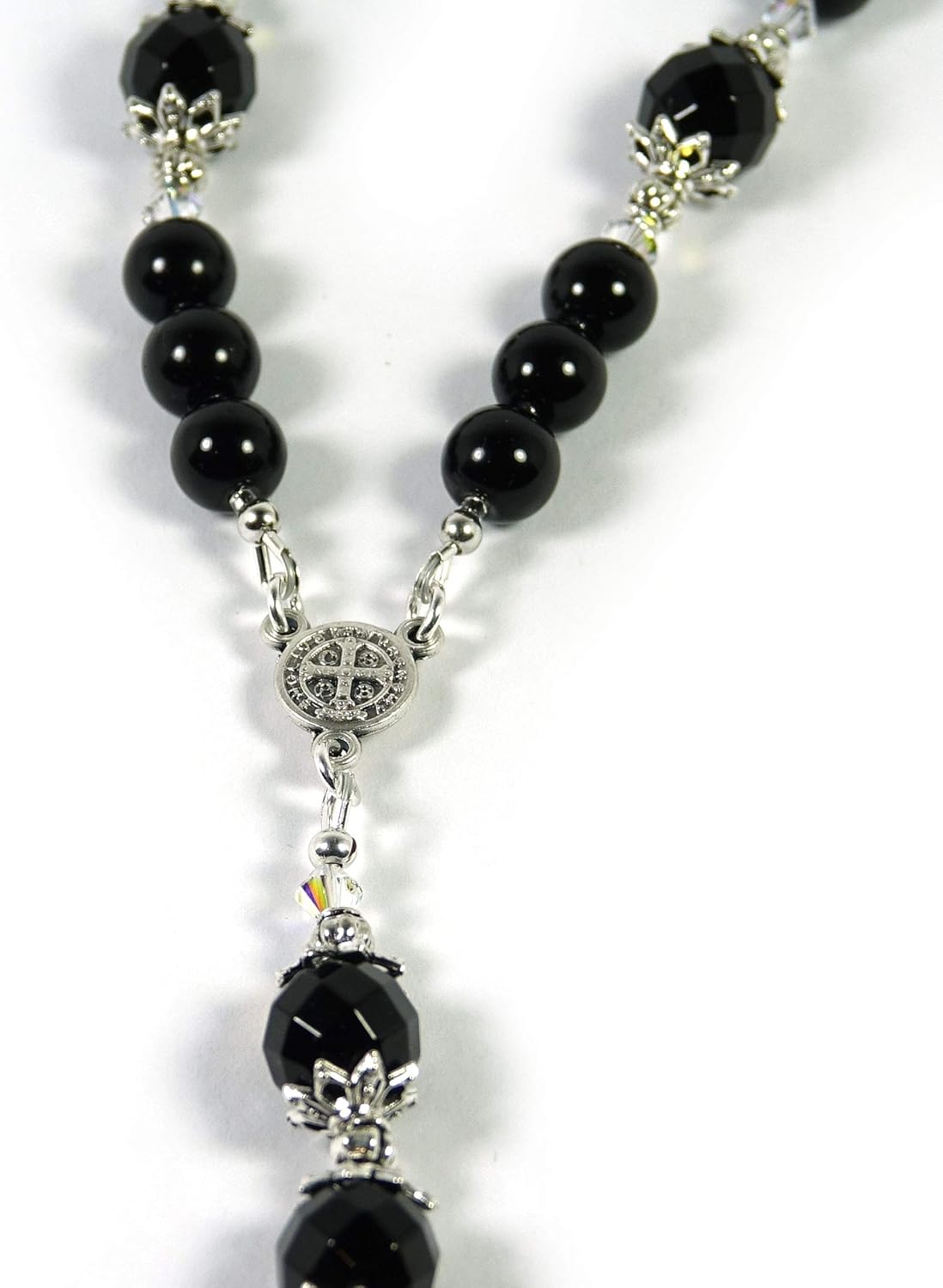 Serve and Protect Catholic Prayer Beads St Michael Chaplet Policemen Agate Natural Gemstone beads with Blessed with Anointing Oil