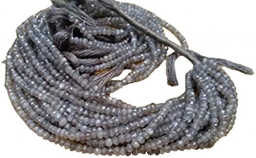 Grey Moonstone Faceted Roundel 3.5mm, Length 13.5'' lot of 10 Strands CHIK-STRD-95102
