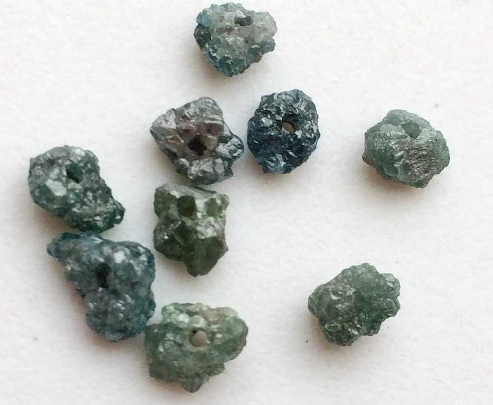 5-6mm Large Hole Bead, Blue Rough Diamond Beads, 1mm Drilled Blue Diamond Briolettes For Jewelry (1pc To 10Pc Options) - VICP1035, 5-6 MM