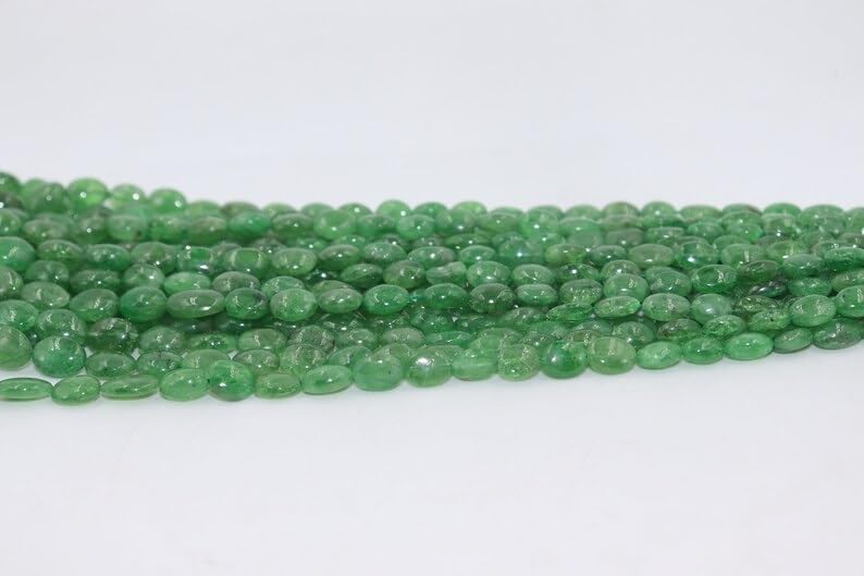AAA Tsavorite Smooth Oval Shape Beads 7 * 9 mm savorite Plain Oval Shape Beads Tsavorite Plain Beads Strand for Jewelry