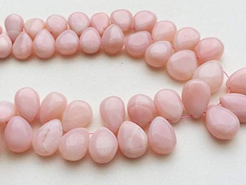 Pink Opal Plain Pear Beads, Peruvian Pink Opal Pear Briolette, Pink Opal Necklace, 7x10mm - 12x17mm, 4 Inch, 20 Pcs