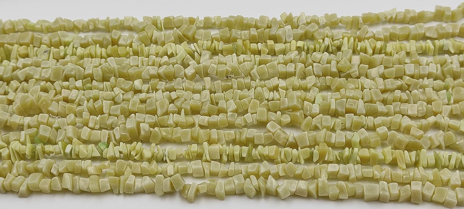 Hanumat Gems Lot of 2 Strand 34 Inches Strand,Cream Quartz Gemstone Uncut Chips Raw Beads,Smooth Raw Uncut Bead,Nuggets Beads,AAA Quality Uncut Chips Strand