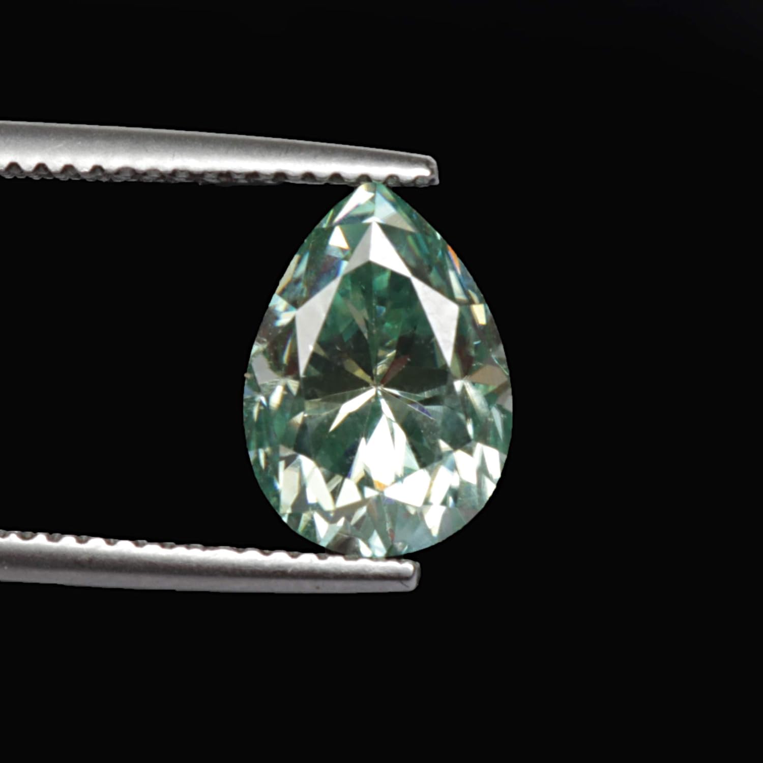 GEMHUB Blue Moissanite 3.50 Carat Brilliant Pear Cut Moissanite for Ring Pendant Making