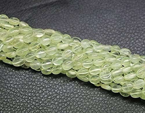 10 Strand Lot Green Prehnite Smooth Oval Gemstone Loose Craft Beads 13