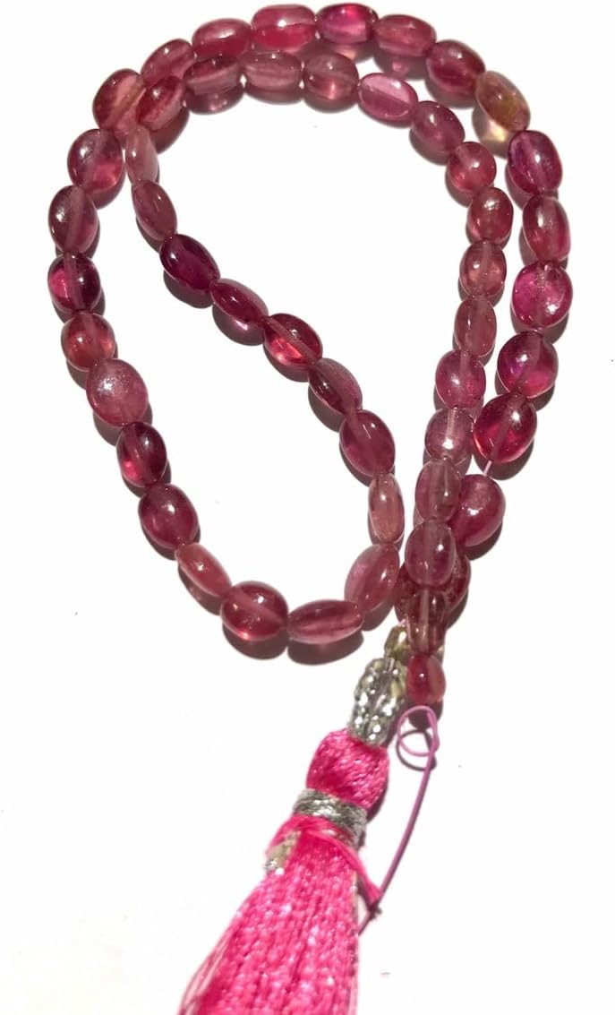 Natural Natural Pink Oval Smooth Beads 5-6 MM 13 inch Long String Jewelry Making Gemstone Beads for Necklace Bracelet