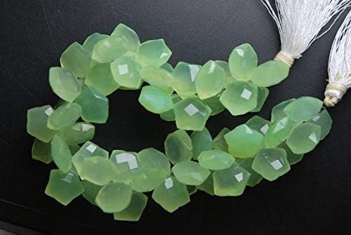 10 pieces, super cutting, prenite chalcedony star shape briolettes, size 12mm