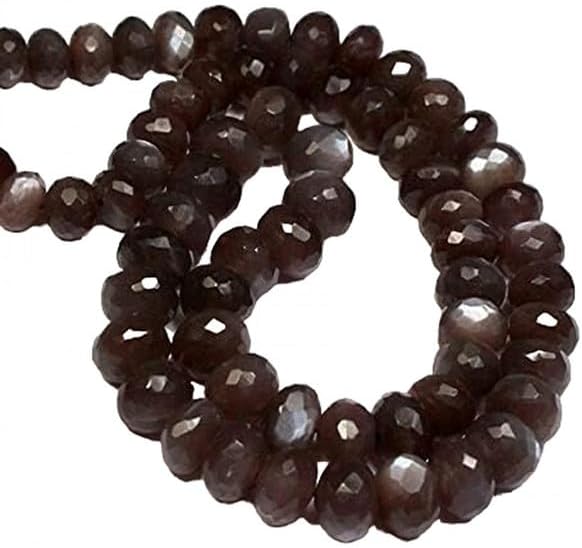 Chocolate Moonstone Faceted Roundel Beads 16