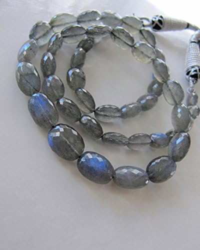 13 inch natural beads strand of 7x6-11x8mm faceted oval labradorite gemstone beads for DIY jewelry - necklace, bracelet, earring, ring.