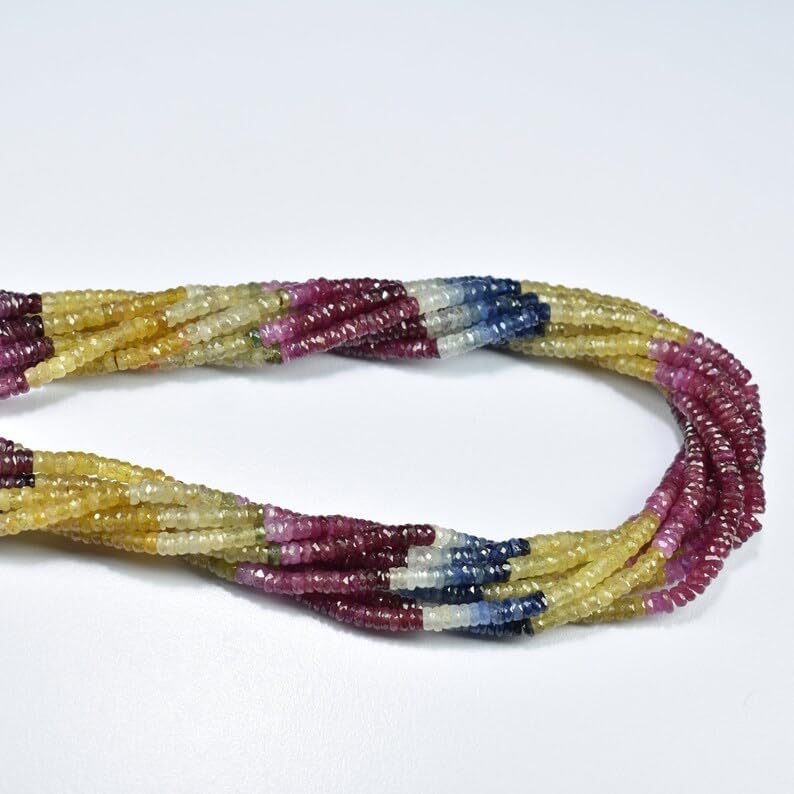 Natural Multi Precious tyre Faceted Beads 4-4.25mm 16 inch Long String Jewelry Making Gemstone Beads for Necklace Bracelet