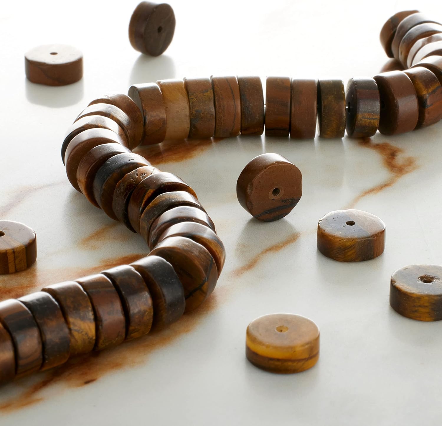 Bead Landing Tiger's Eye Heishi Beads, 12 Pack