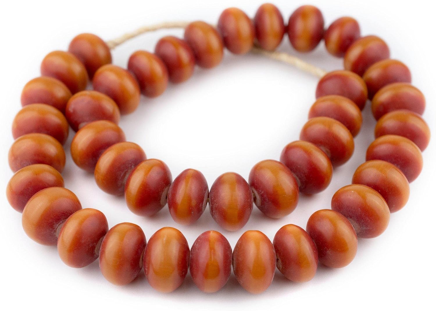 The Bead Chest Auburn Kenya Amber Resin Saucer Beads (25mm)