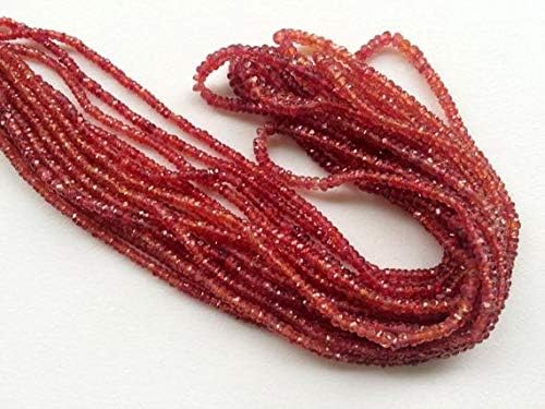 1 Strand Natural Red Sapphire Faceted Rondelle Beads, Natural Red Sapphire Beads, Red Sapphire Necklace, 2.5-3mm, 16 Inch Code-HIGH-19498