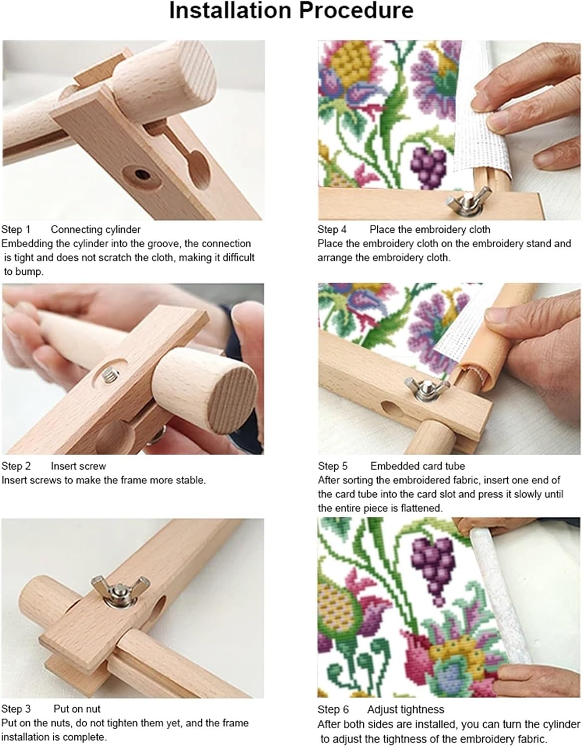 Embroidery Stand Cross Stitch Scroll Frame Holder Needlepoint Embroidery Tapestry for Arts Crafts Sewing Needlework Supplies(Square)