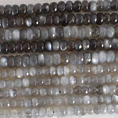 13 inch Strand of Natural gem Gray, 8x6mm rondelle Faceted Beads for DIY Jewelry Making. | Beads_03822
