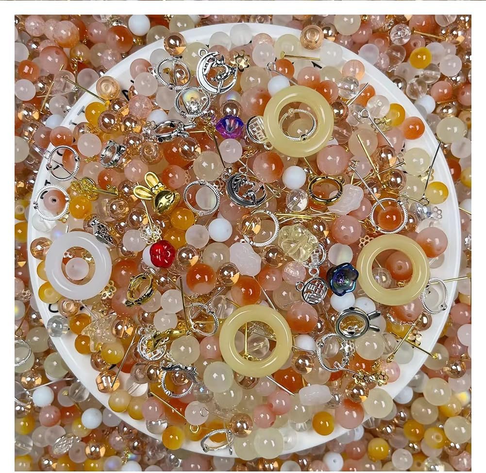 6PCS Glass Beads Have Elegant Effect and can be Used as DIY Decorative Materials for Beaded Hairpins and Jewelry Clasps in The Art of Clothing.(Mixed Colors)