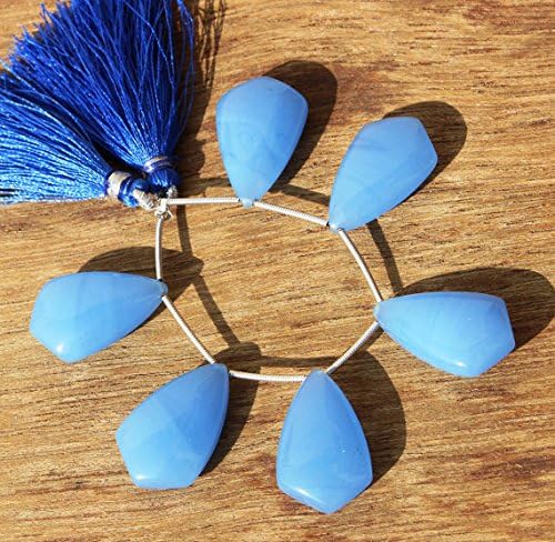 13 inch natural beads strand of 15x25mm faceted arrowhead aqua chalcedony gemstone briolletes beads for DIY jewelry - necklace, bracelet, earring, ring.